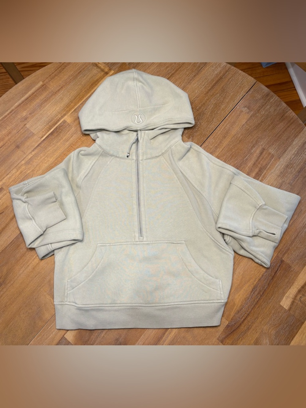 Lululemon Half-Zip Hooded Pullover in Light Sage